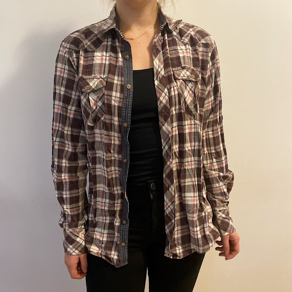 Pink and Purple Plaid Shirt